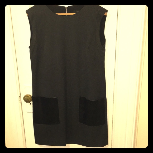 J.Crew shift dress with faux leather pockets - Picture 2 of 9